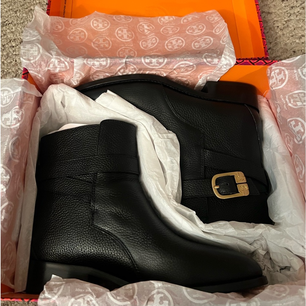 Tory Burch Brooke Ankle Bootie-Tumbled Leather Boots